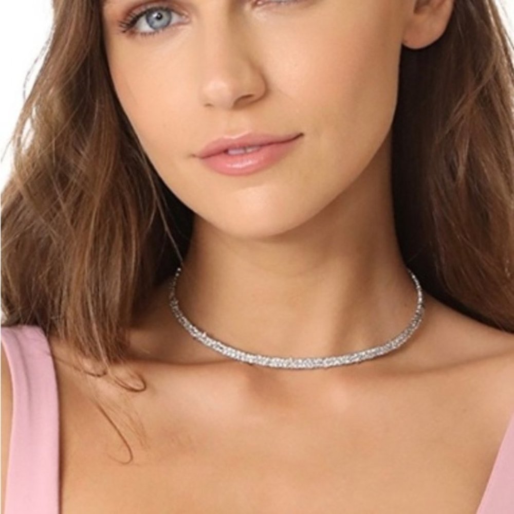 Alexis Bittar GOLD Swarovski Crystal Encrusted Spiked Collar Necklace